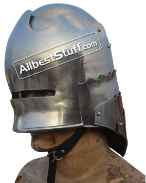 Medieval Gothic Sallet Helmet 14 Gauge Steel